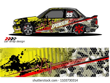 Race car livery graphic vector designs. abstract background for vehicle vinyl wrap
