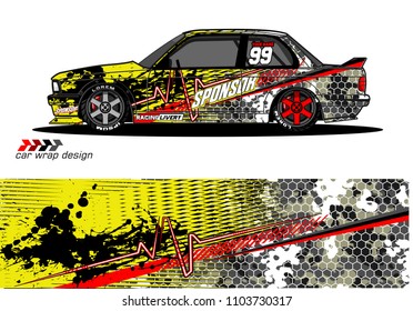 Race car livery graphic vector designs. abstract background for vehicle vinyl wrap