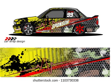 Race car livery graphic vector designs. abstract background for vehicle vinyl wrap