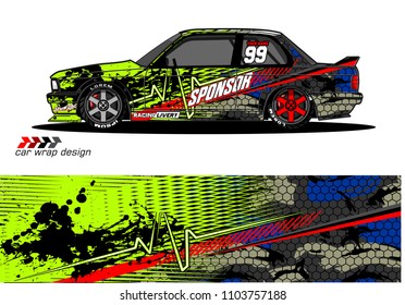 Race car livery graphic vector designs. abstract background for vehicle vinyl wrap