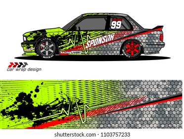 Race car livery graphic vector designs. abstract background for vehicle vinyl wrap