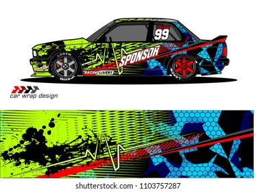 Race car livery graphic vector designs. abstract background for vehicle vinyl wrap