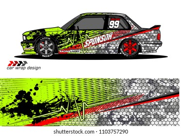 Race car livery graphic vector designs. abstract background for vehicle vinyl wrap