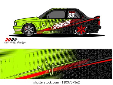 Race car livery graphic vector designs. abstract background for vehicle vinyl wrap