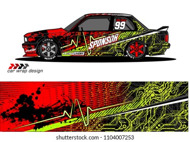 Race car livery graphic vector designs. abstract background for vehicle vinyl wrap