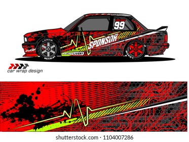 Race car livery graphic vector designs. abstract background for vehicle vinyl wrap