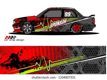 Race car livery graphic vector designs. abstract background for vehicle vinyl wrap