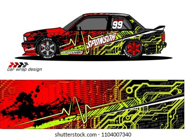 Race car livery graphic vector designs. abstract background for vehicle vinyl wrap