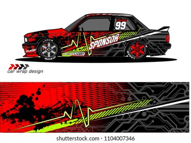 Race car livery graphic vector designs. abstract background for vehicle vinyl wrap