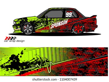 Race car livery graphic vector designs. abstract background for vehicle vinyl wrap