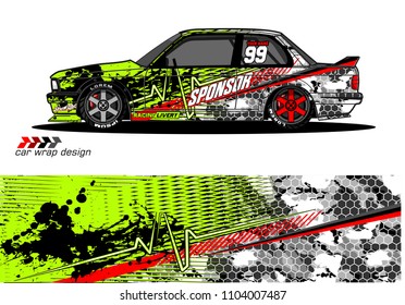 Race Car Livery Graphic Vector Designs. Abstract Background For Vehicle Vinyl Wrap