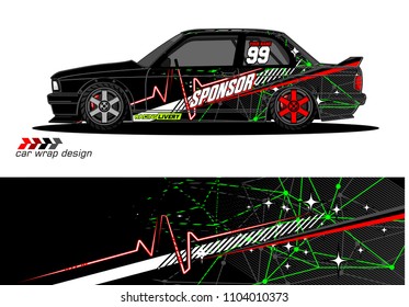 Race car livery graphic vector designs. abstract background for vehicle vinyl wrap