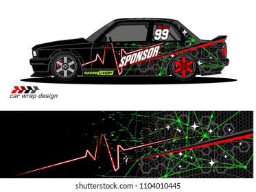 Race car livery graphic vector designs. abstract background for vehicle vinyl wrap