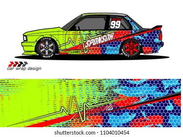Race car livery graphic vector designs. abstract background for vehicle vinyl wrap