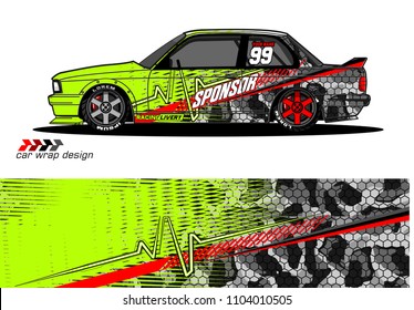 Race car livery graphic vector designs. abstract background for vehicle vinyl wrap