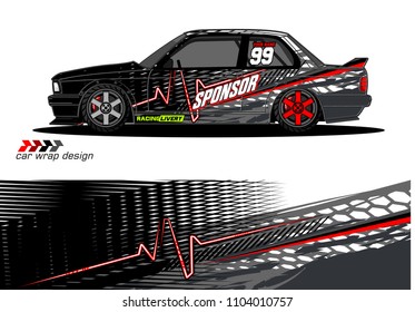 Race car livery graphic vector designs. abstract background for vehicle vinyl wrap