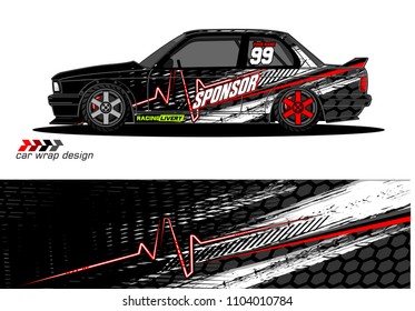 Race car livery graphic vector designs. abstract background for vehicle vinyl wrap
