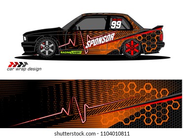Race car livery graphic vector designs. abstract background for vehicle vinyl wrap