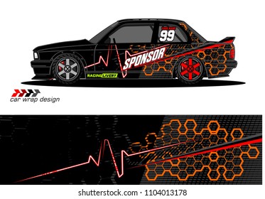 Race car livery graphic vector designs. abstract background for vehicle vinyl wrap