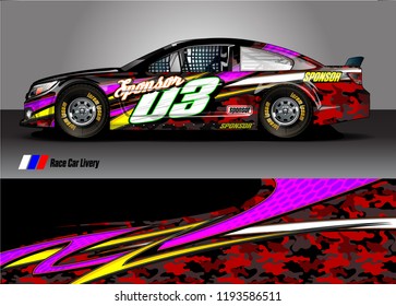 race car livery Graphic vector. abstract shape design for vehicle vinyl wrap background 