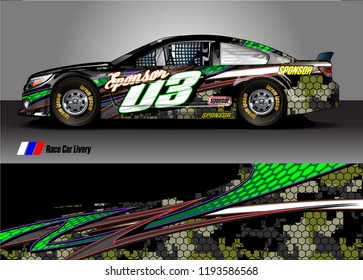 race car livery Graphic vector. abstract shape design for vehicle vinyl wrap background 