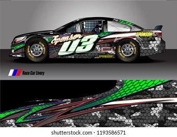 race car livery Graphic vector. abstract shape design for vehicle vinyl wrap background 