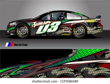 race car livery Graphic vector. abstract shape design for vehicle vinyl wrap background 