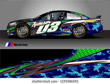 race car livery Graphic vector. abstract shape design for vehicle vinyl wrap background 