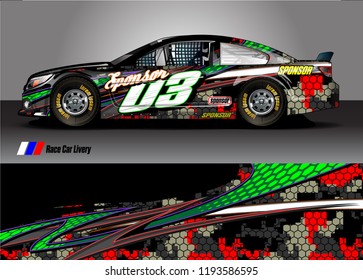 race car livery Graphic vector. abstract shape design for vehicle vinyl wrap background 