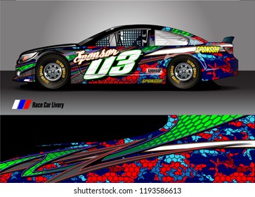 race car livery Graphic vector. abstract shape design for vehicle vinyl wrap background 