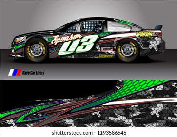 race car livery Graphic vector. abstract shape design for vehicle vinyl wrap background 