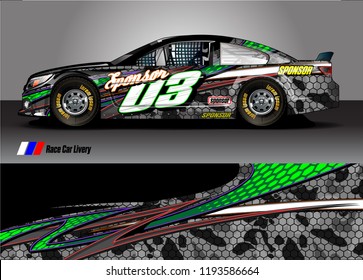 race car livery Graphic vector. abstract shape design for vehicle vinyl wrap background 