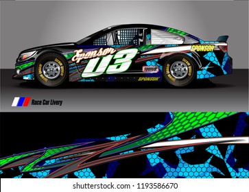 race car livery Graphic vector. abstract shape design for vehicle vinyl wrap background 