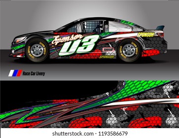 race car livery Graphic vector. abstract shape design for vehicle vinyl wrap background 