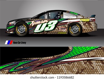 race car livery Graphic vector. abstract shape design for vehicle vinyl wrap background 