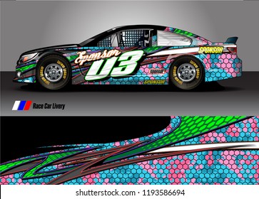 race car livery Graphic vector. abstract shape design for vehicle vinyl wrap background 