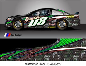 race car livery Graphic vector. abstract shape design for vehicle vinyl wrap background 