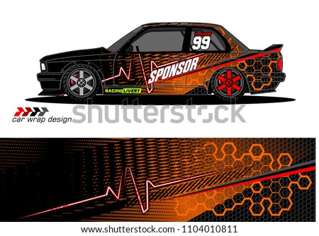 Race car livery graphic vector designs. abstract background for vehicle vinyl wrap