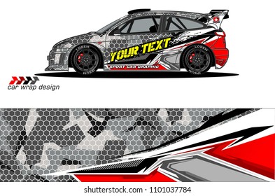 Race car livery vector designs.  abstract background for vehicle vinyl wrap design