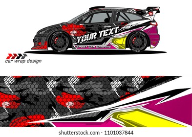 Race car livery vector designs.  abstract background for vehicle vinyl wrap design
