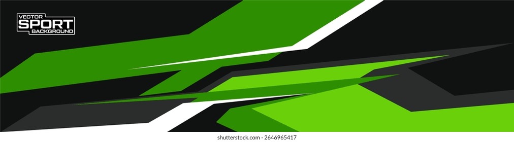 race car on green livery vector. abstract stripe racing background kit for vehicle vinyl wrap and automotive decal livery