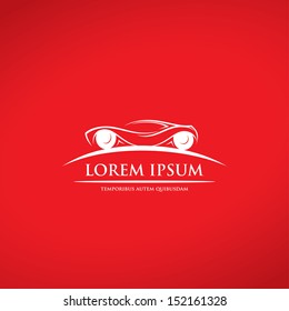 Race car sign - vector illustration