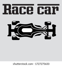Race car simple icon bloack nad white