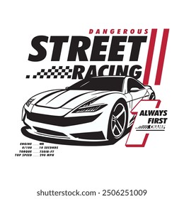 race car slogan tee typography graphic design illustration vector,t shirt print,sport,vintage