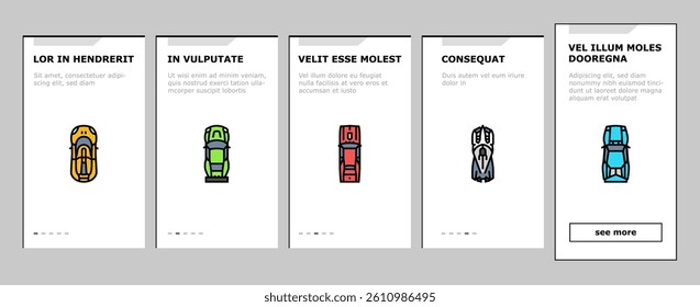 race car speed sport vehicle onboarding mobile vector. auto automobile, transportation fast, drive transport, motor wheel, road competition race car speed sport vehicle Illustrations