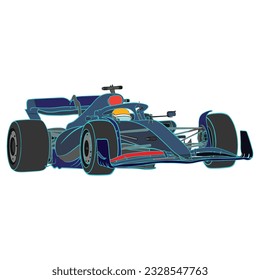 Race Car schneller voran. Das Auto ohne Markennamen ist von mir selbst entworfen und modelliert. 3D-Illustration