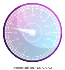 Race car speedometer icon. Cartoon of race car speedometer vector icon for web design isolated on white background