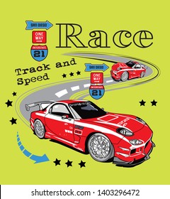 Race Car Sport  Design Print