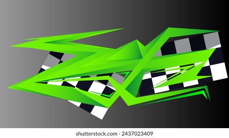 Race car sticker stripes combined with lightning shape styles