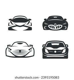 Race car symbol logo template, stylized vector silhouette